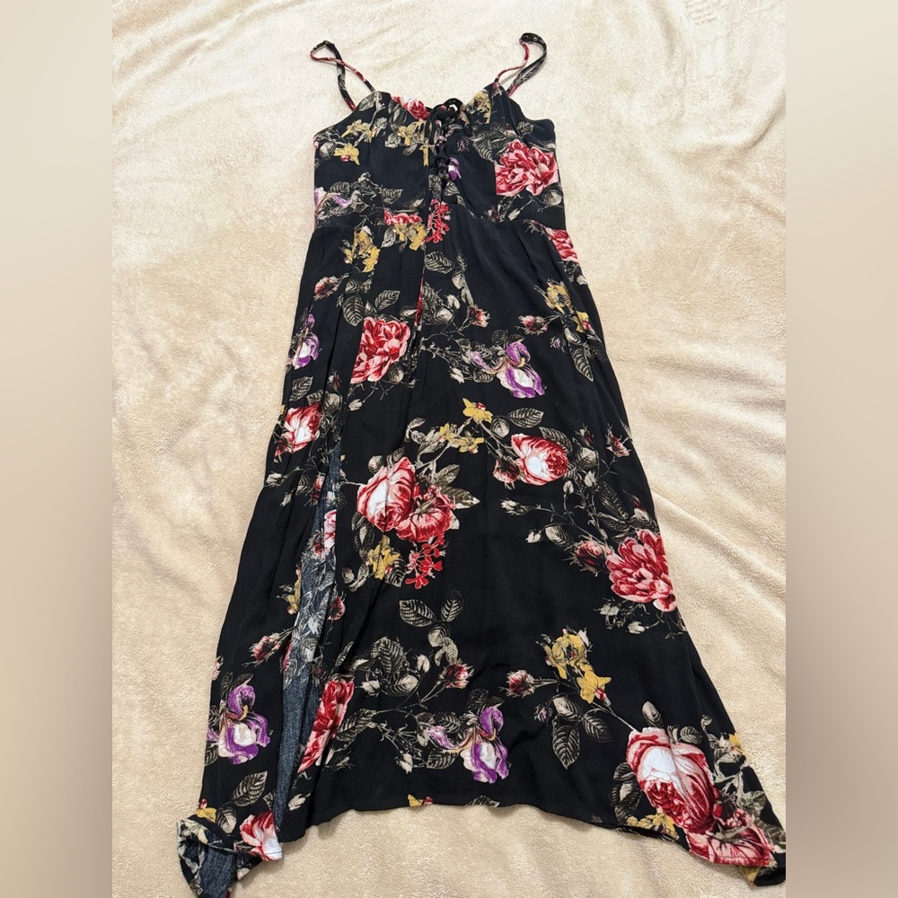 Black Dress with Floral Accents